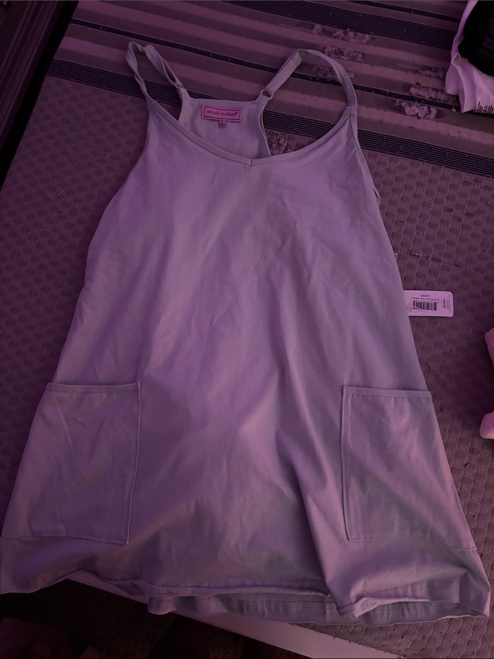 Simply Southern Pastel Blue Scoop Pocket Chemise